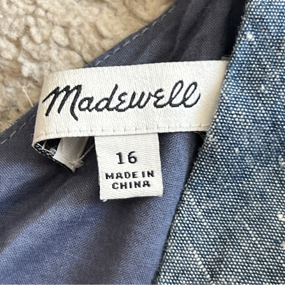 Madewell Button Front Chambray Backless Tank Dres… - image 5